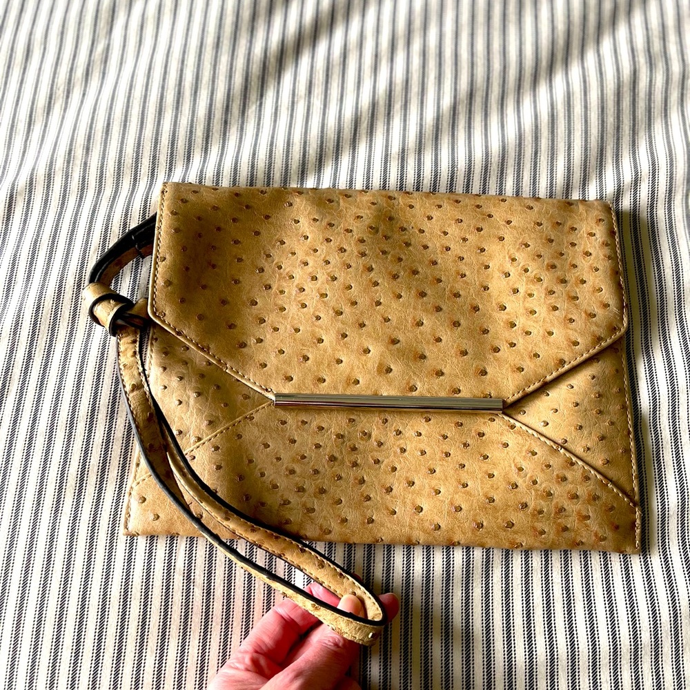 The faux-ostrich envelope clutch you didn’t know you needed!